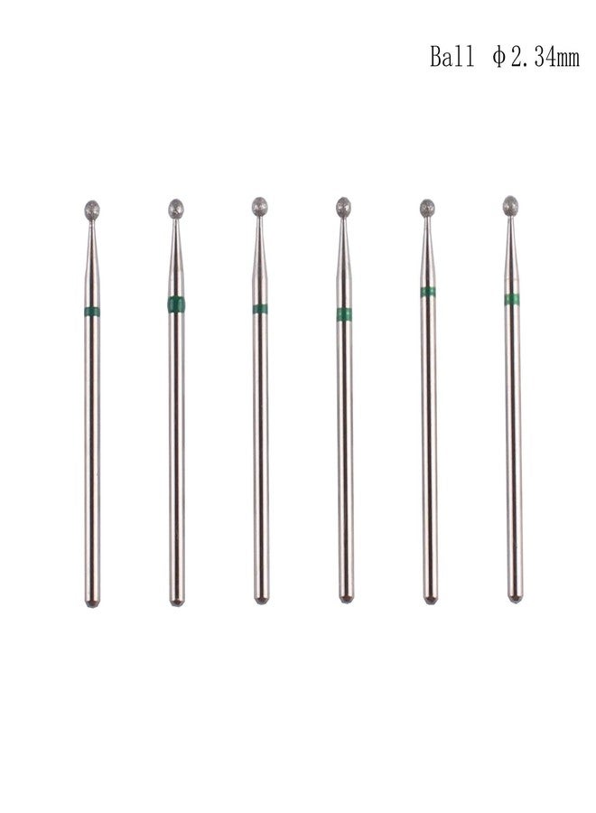 MZCMSL Round Ball Cuticle Bit Set with Case, 3/32 Shank Manicure Drill Bits,6pcs Cuticle Remover Bits(φ2.34mm) - Image 2